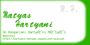 matyas hartyani business card